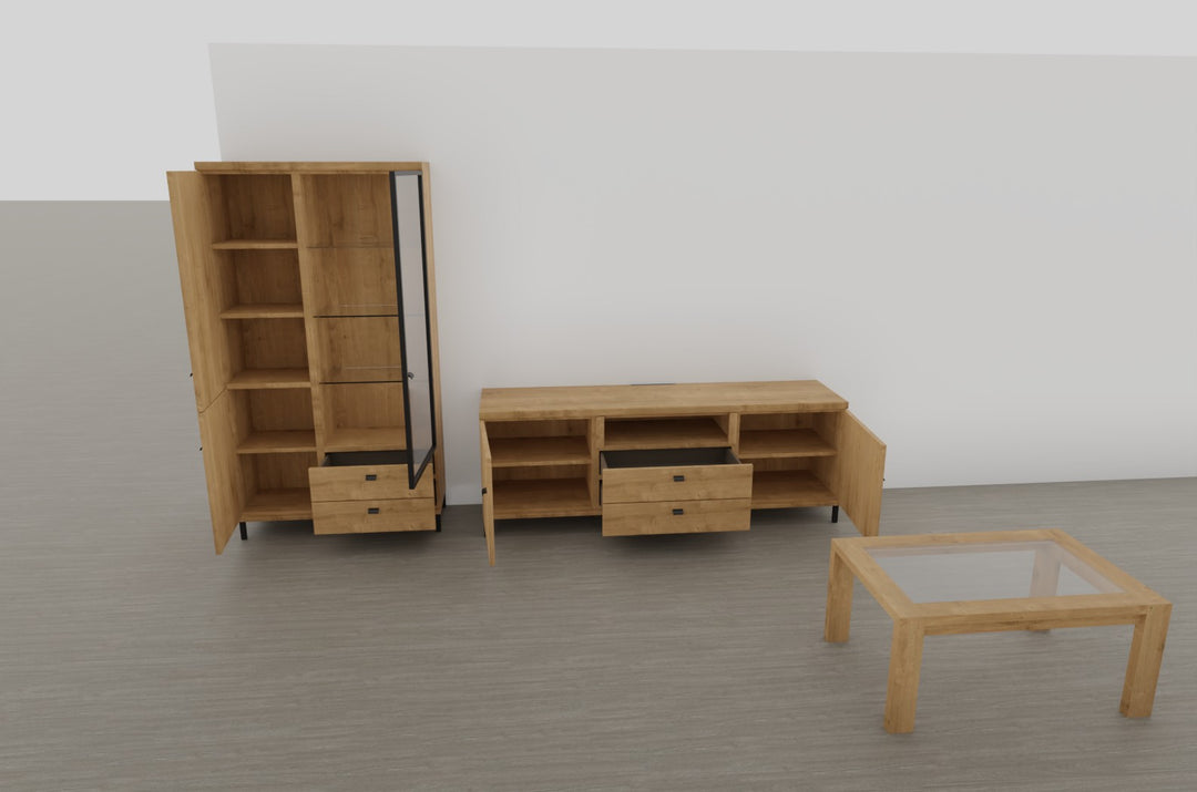 Cento - Wohnwand + Vitrine + Couchtisch