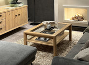 Dacapo - Couchtisch Wangentisch mit Klarglasplatte