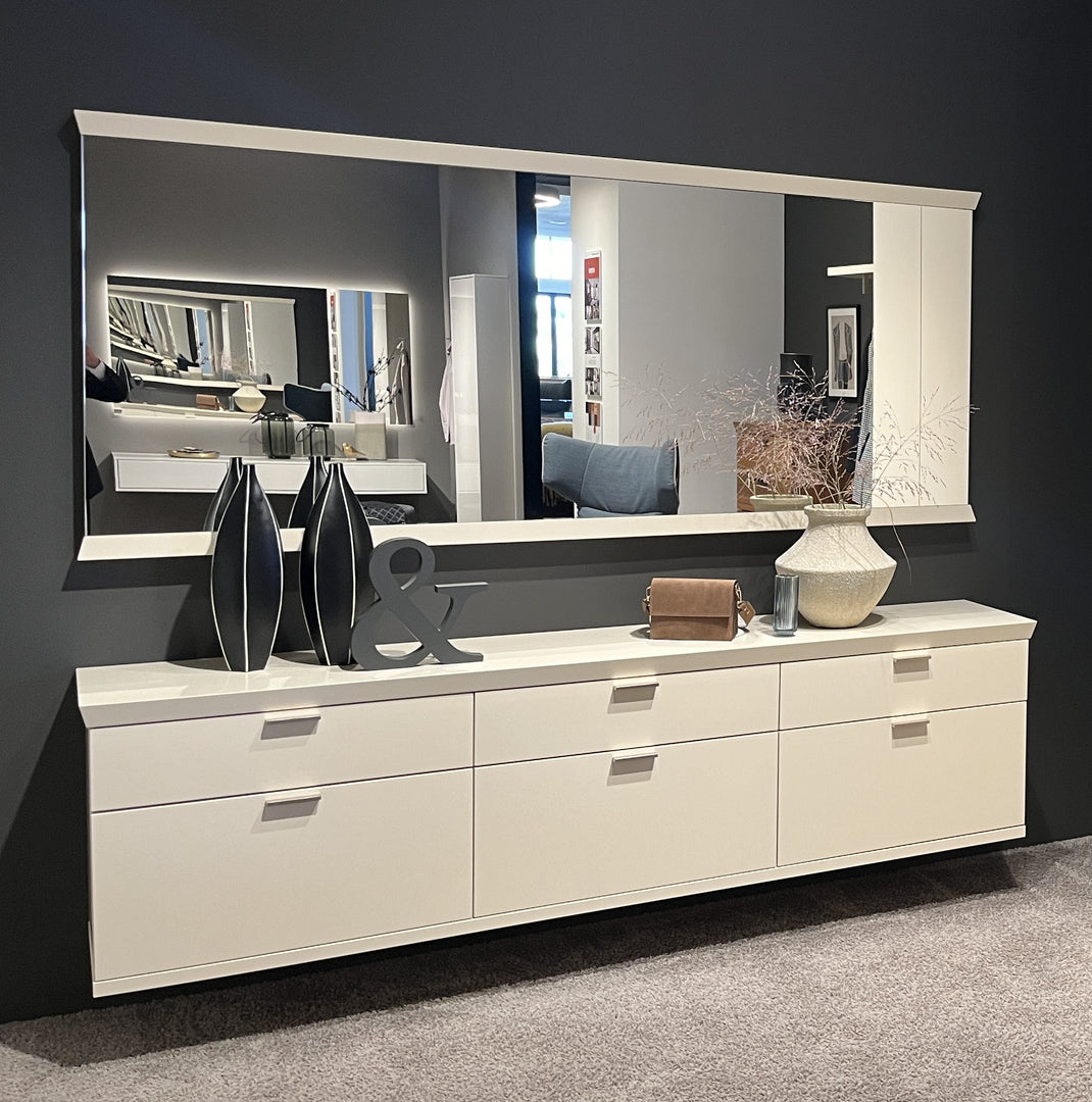 Siena Garderobe - Hänge-Schuhschrank mit Wandspiegel 2,5R