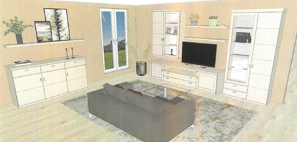 Korsika - Musterring - Wohnwand + Sideboard + Wandboard