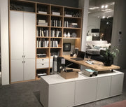 Kira System - Musterring - Schreibtischplanung mit Regalkombination + Stauraum